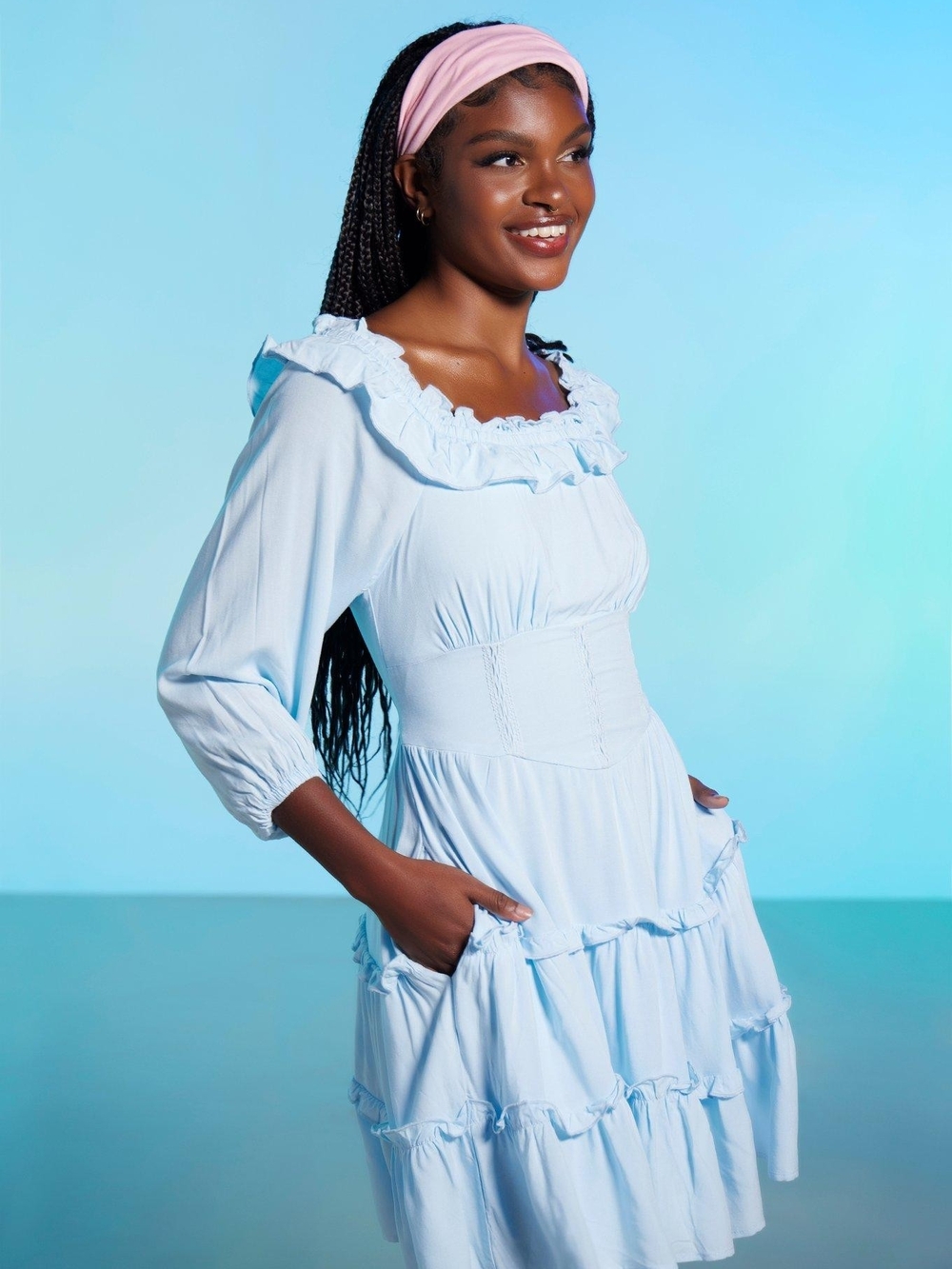 Disney Her Universe The Little Mermaid Light Blue Ruffle Dress With Pockets M